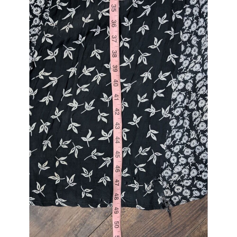 VINTAGE PAPILLON VELVET FLORAL MAXI DRESS BOHO WHIMSIGOTH PATCHWORK BLACK M - Picture 7 of 8